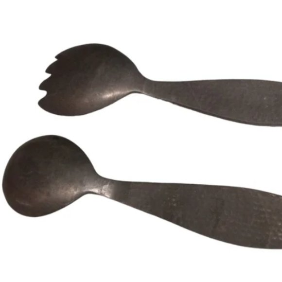 Hammered Handle Salad Tongs - Picture 1 of 3